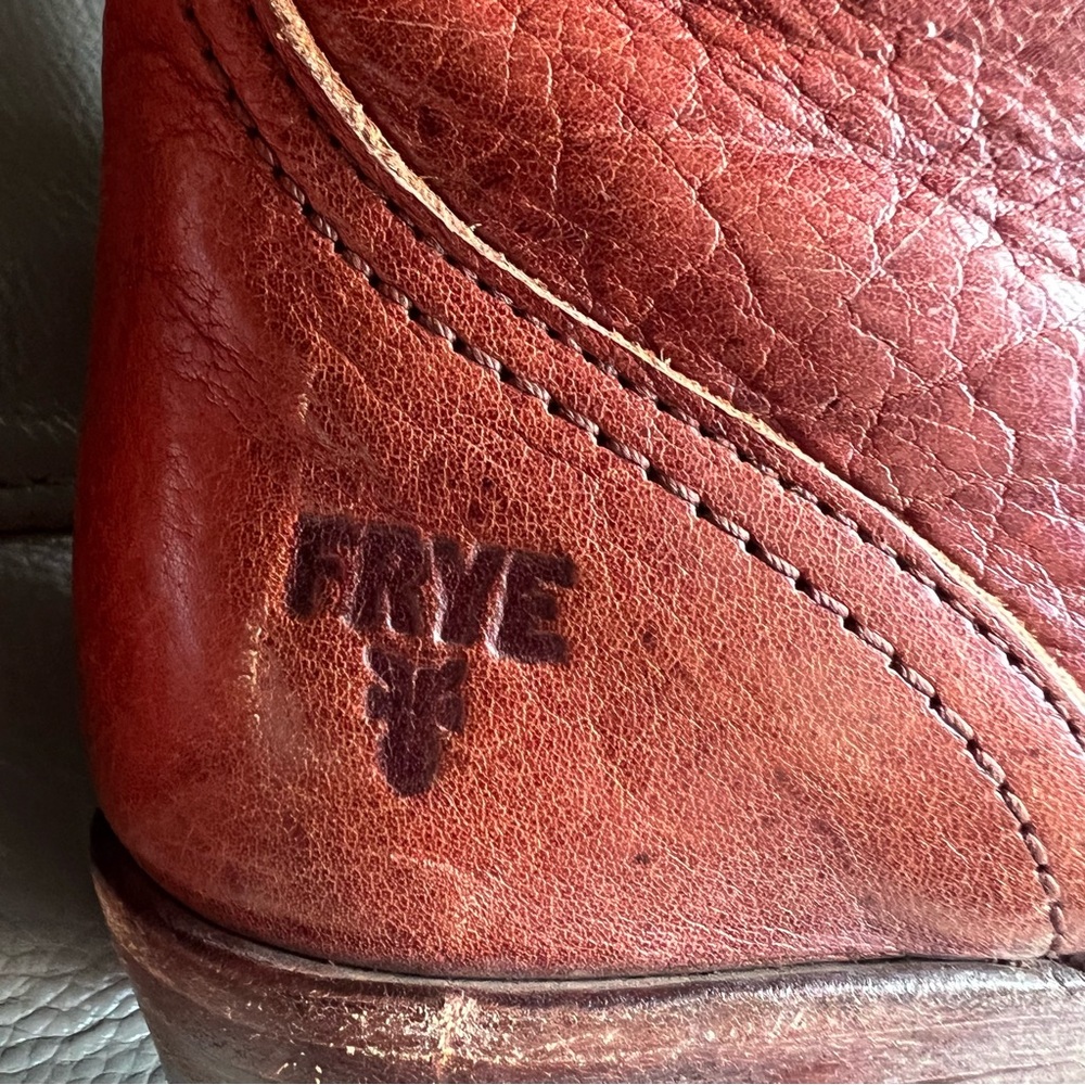Vintage Frye Riding Boots Sz 7 M Dorado Knee High Redwood Pull On 77563 Spain - Picture 14 of 14